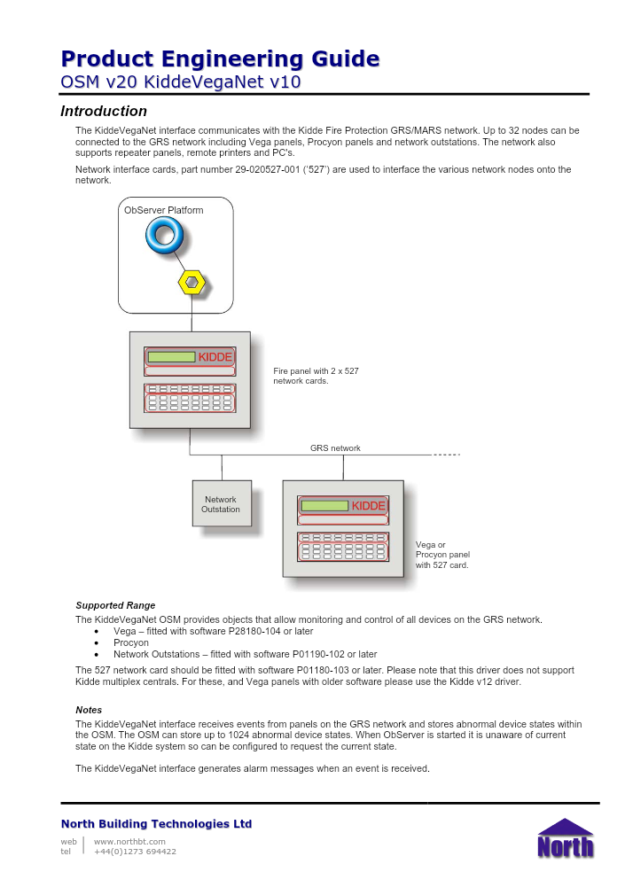 Preview thumbnail of page 1 of the KiddeVegaNet Engineering Guide PDF document.